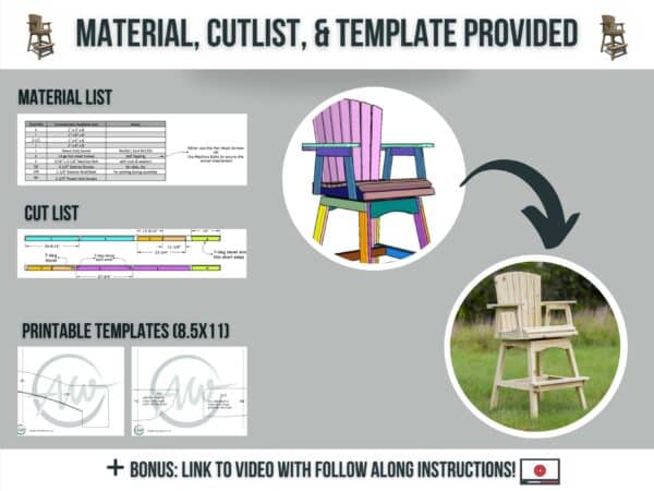 Diy Adirondack barstool Plans scaled
