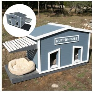 diy double doghouse plans